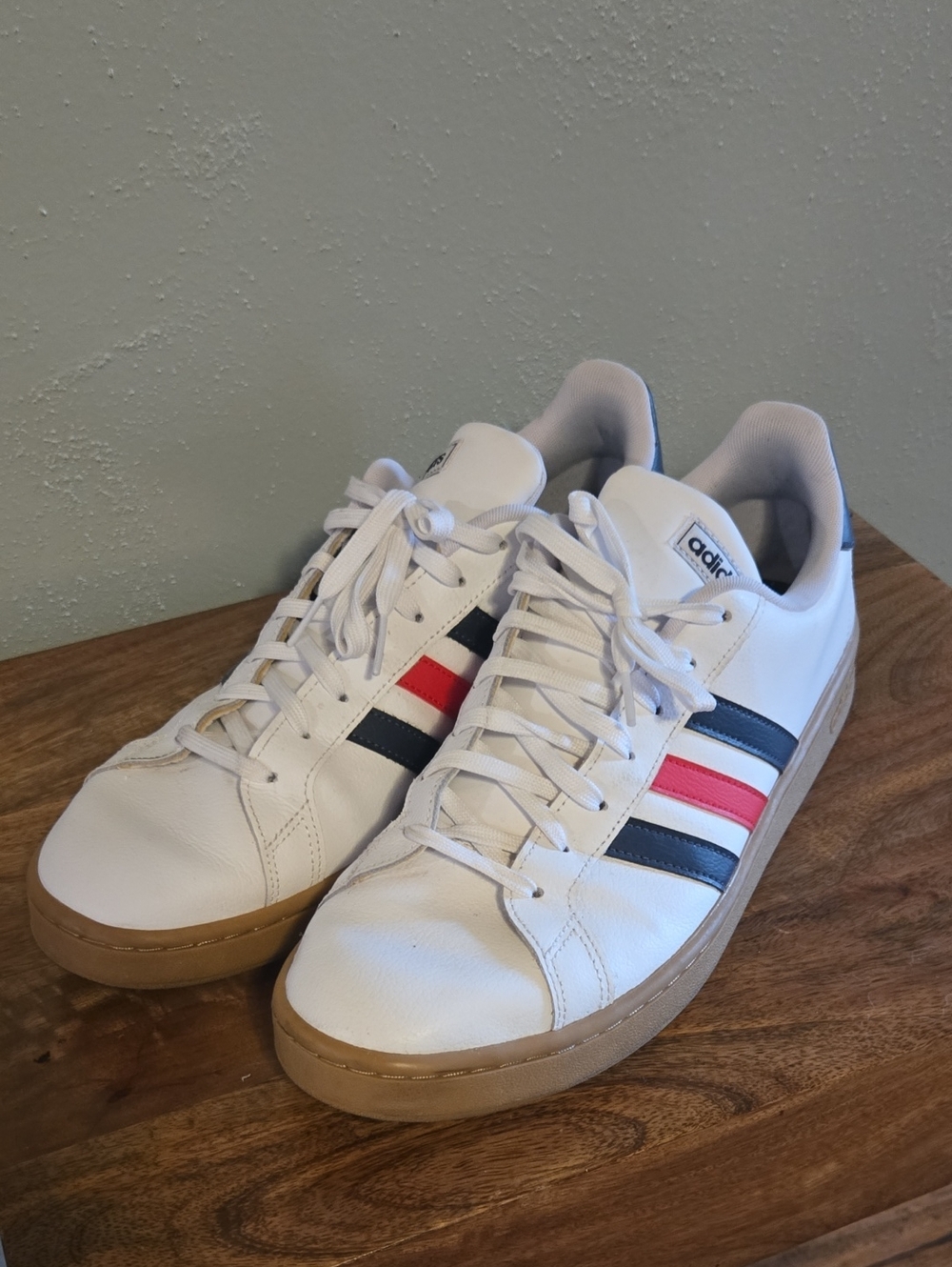 adidas Grand Court Sneakers with Navy and Red Stripe Accents